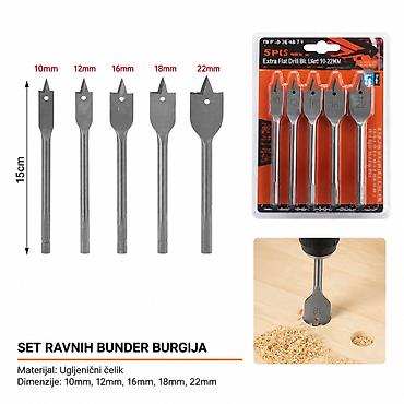 KMT Za drvo burgija 5PCS – set ravnih (spade) burgija za drvo -