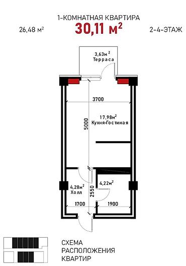 Продажа квартир: 1 комната, 30 м², Элитка, 3 этаж, Дизайнерский ремонт — 2