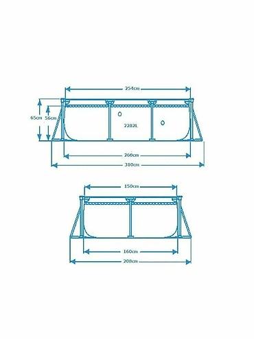 Бассейны: 260/160/65см. Intex 28271 Каркасный прямоугольный бассейн, 2282л — 13