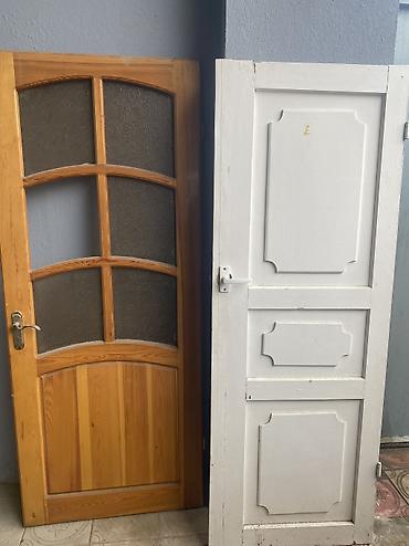 qapi taxta: Taxta interyer qapısı – şüşəli model - Material: təbii ağac — 2
