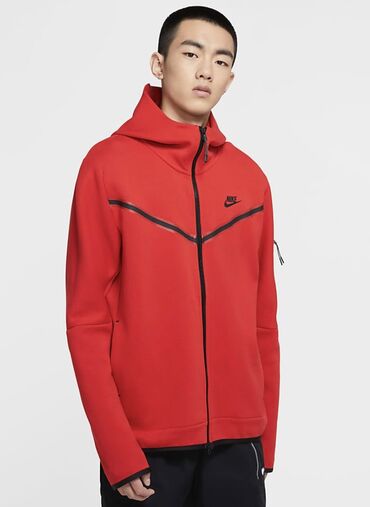 полузамок найк: Толстовка Nike Sportswear Tech Fleece ( красного цвета) Размер: L