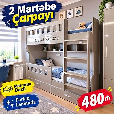 İki mərtəbəli çarpayı – uşaq otaqları üçün funksional və rahat model