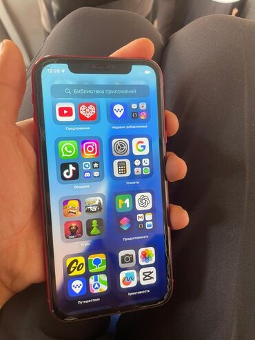 айфон 11 масла: IPhone 11, Колдонулган, 64 ГБ, Кызыл, Каптама, 75 %