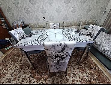 silver kitchen: Кухонный стол и стул, Б/у, Самовывоз, цвет - Серый — 6