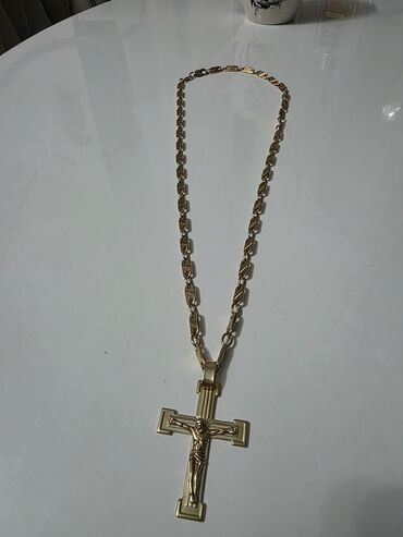 Ogrlice: ​💎 EKSLUZIVNA PONUDA: Ručno Rađen Zlatni Lanac i Krst (585) ​Ovo je — 2