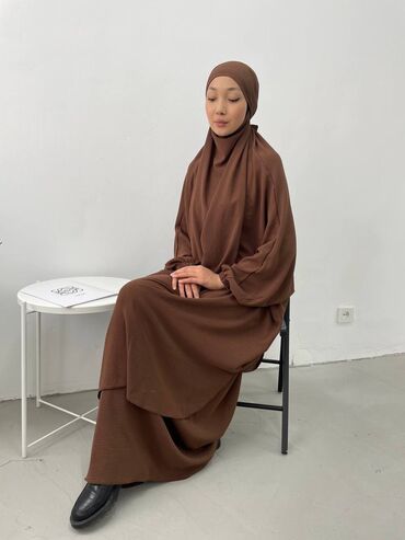 рубашка женская размер м: Джильбаб Химар + юбка Ткань креп манго Размер стандартный оверсайз