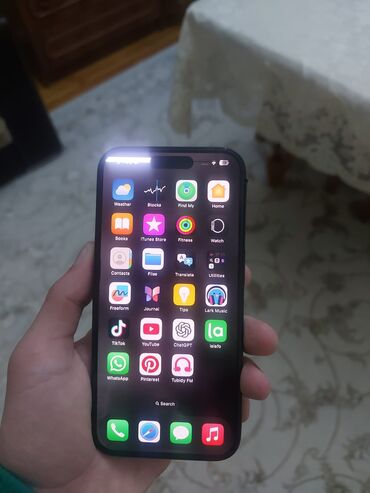 Apple iPhone: IPhone 15 Pro, 128 GB, Black Titanium, Simsiz şarj, Face ID