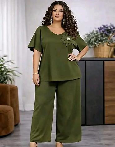 Kompleti: Dvodijelni ženski komplet – plus size - Gornji dio: bluzica sa — 6