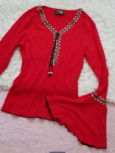 ženske bluze i košulje: M (EU 38), L (EU 40), Jednobojni, bоја - Crvena