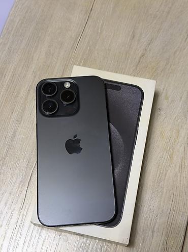 IPhone 15 Pro, Б/у, 256 ГБ, Black Titanium, Защитное стекло, Чехол, Коробка, 83 %