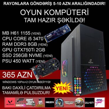 Masaüstü kompüterlər və iş stansiyaları: Oyun üçün Kompüter "RGB Legion Core i5 3470 GTX750Ti 2GB 256GB NVME” -da lalafo.az — 3 Masaüstü kompüterlər və iş stansiyaları: Oyun üçün Kompüter "RGB Legion Core i5 3470 GTX750Ti 2GB 256GB NVME” — 3
