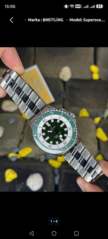 willande saat: Yeni, Qol saatı, Breitling, rəng - Qara — 4
