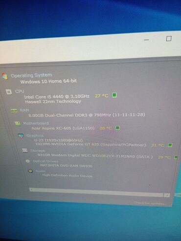 Desktop računari i radne stanice: Acer Aspire xc605 i5 8gb 1gb grafika 1tb hdd Odlican mini racunar — 5