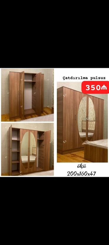 Dolablar: Yeni, 4 qapılı Düz dolab, Dolab-asılqan — 3