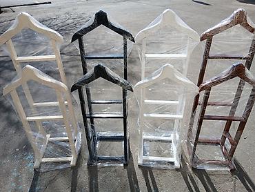 dəm qaşığı: Taxta geyim dayağı (valet stand) - Material: təbii ağac, hamar — 5