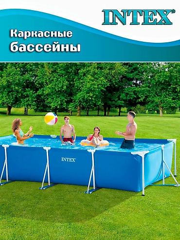 Бассейны: 450/220/84см. Intex 28273 Каркасный прямоугольный бассейн, 7127л — 15