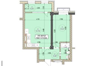 недостроенные дома в бишкеке: 1 бөлмө, 49 кв. м, Элитка, 12 кабат, ПСО (өзү оңдоп түзөтүп бүтүү үчүн)