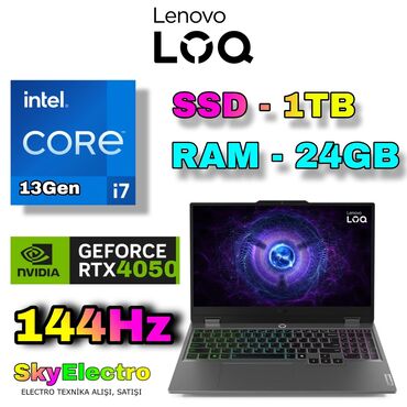 geforce baku: Yeni Lenovo LOQ, 15.6 ", Intel Core i7, 1 TB, Ünvandan götürmə, Pulsuz çatdırılma, Ödənişli çatdırılma