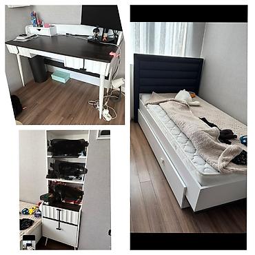 2eded çarpayı, yazi masasi ve kiçik refli şkaf birlikde 400azn. Matras
