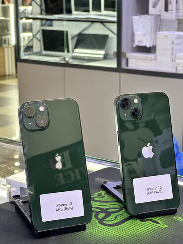 айфон из кореи: IPhone 13, Колдонулган, 128 ГБ, Жашыл, Куту, Бөлүп төлөө менен, 84 %