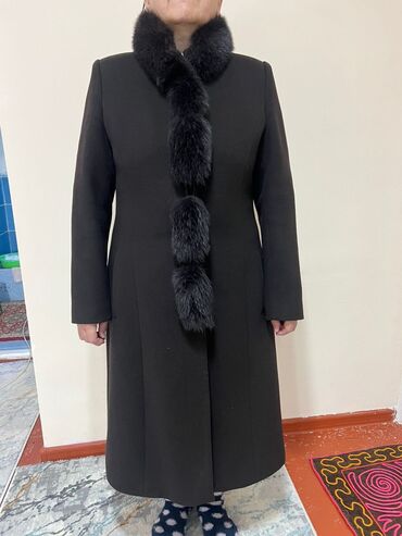 кыргызская национальная одежда: Пальто, Зима, Драп, Длинная модель, Приталенная модель, С утеплителем, 3XL (EU 46), 4XL (EU 48)