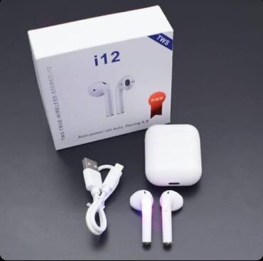 airpods 2 pro: İ12 Airpods 12 modeli təzədir. Qutu yoxdur Adapteri var. Təzədir