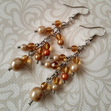 Minđuše: Dva para bilo kojih minđuša Češko staklo, poludragi kamen Potpuno — 20