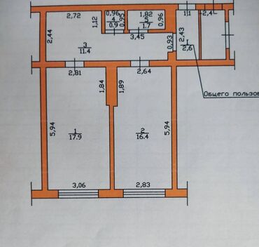 сдаю квартиру жм кок жар: 2 комнаты, 52 м², Индивидуалка, 4 этаж, Косметический ремонт