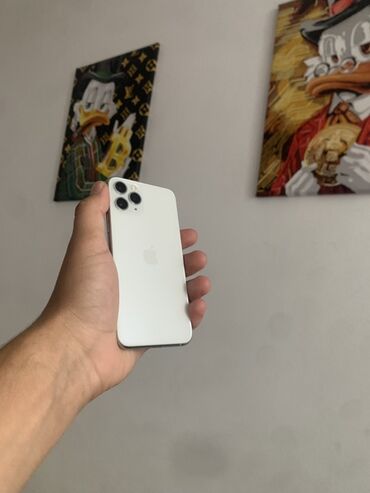 айфон 11 п: IPhone 11 Pro, Б/у, 64 ГБ, Белый, Зарядное устройство, Защитное стекло, Чехол, 100 %