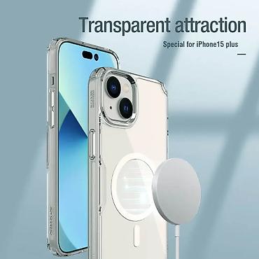 Maske i futrole za telefone: Maska Nillkin Nature Pro Magnetic za iPhone 15 Plus 6.7 transparent — 4