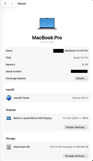 apple m1: MacBook Pro 14" (2021) 16 Гб 1 Тб - Чип: Apple M1 Pro - Графика — 2