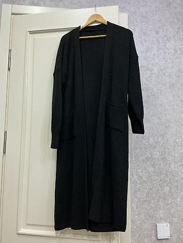 Свадебные аксессуары: Qadınlar üçün uzun trikotaj kardiqan - Rəng: qara - Model: açıq önlü — 1