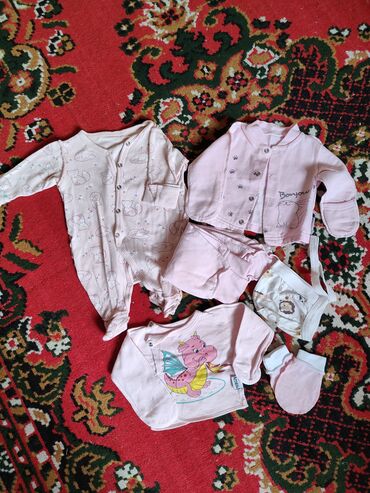 дождевик куртка: Комплект, цвет - Розовый, Б/у