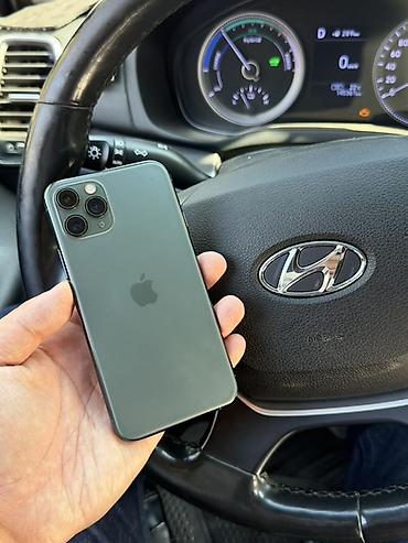 IPhone 11 Pro, Б/у, 64 ГБ, Matte Midnight Green, Защитное стекло, Чехол, 76 %