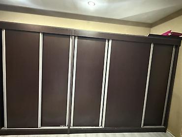 burner tava: Geniş sürgülü qapılı dolab sistemi - Material: tünd qəhvəyi — 2