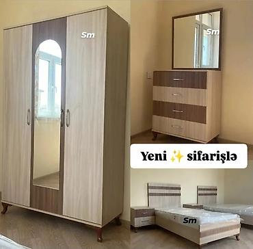 tek yataq: Yataq otağı mebel dəsti – sifarişlə Dəst daxilində: - 3 qapılı şkaf — 1