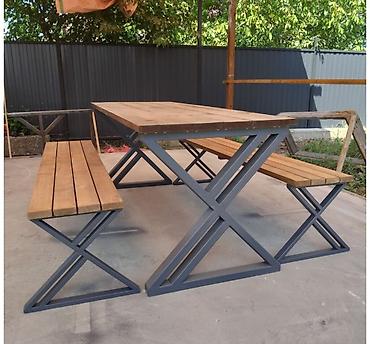 nil group: Metall karkaslı ağac mebel dəstləri - Material: qalın divarlı qara — 7