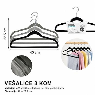 KMT Retro flokirana vešalica 3213721 Set od 3 komada retro flokiranih