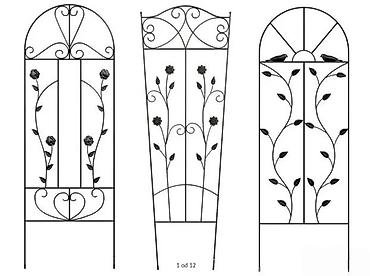 Gazišta za stepenice: Dekorativna metalna potpora za puzavice – vrtna rešetka/trellis - — 3