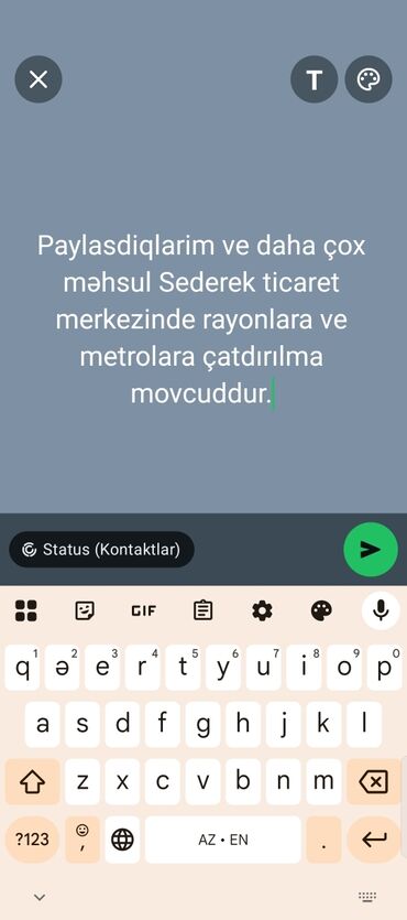 Avtoservis, nəqliyyatın təmiri: Xidmət: Sədərək Ticarət Mərkəzindən məhsulların çatdırılması -