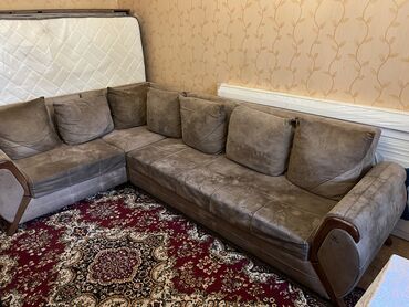 avanqard yataq mebelleri: Угловой диван, Б/у, Раскладной, Без подьемного механизма, Набук, Нет доставки