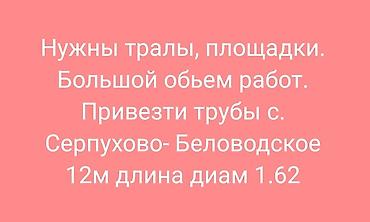 Требуются тралы и площадки для перевозки труб. Объем работ большой at lalafo.kg Требуются тралы и площадки для перевозки труб. Объем работ большой