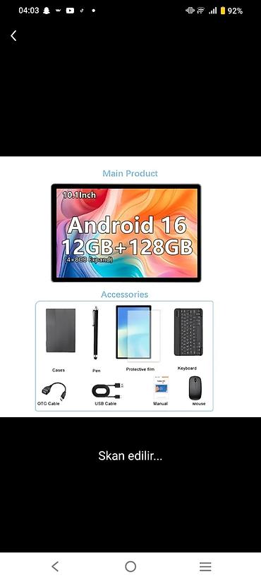 Digər planşetlər: 📱 Planşet 10.1" Android 16 – 12GB RAM / 128GB | Tam Komplekt 💥 — 2