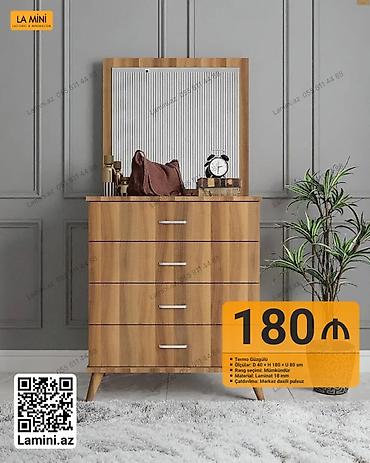 termo guzgu: Termo güzgülü komod - Ölçülər: Dərinlik 40 sm × Hündürlük 180 sm × — 1