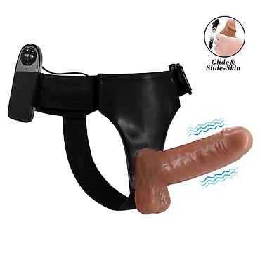 Товары для взрослых: Коричневый страпон на трусиках с вибрацией «Ultra Passionate Harness» — 6
