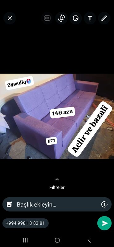 Sifarişlə divanlar: Divan, Parça, Bazalı, Açılan, Kitab — 3