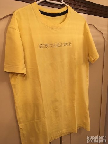 Majice kratkih rukava: Original majca De Puta Madre žute boje sa cirkonima. Dužina majce — 7