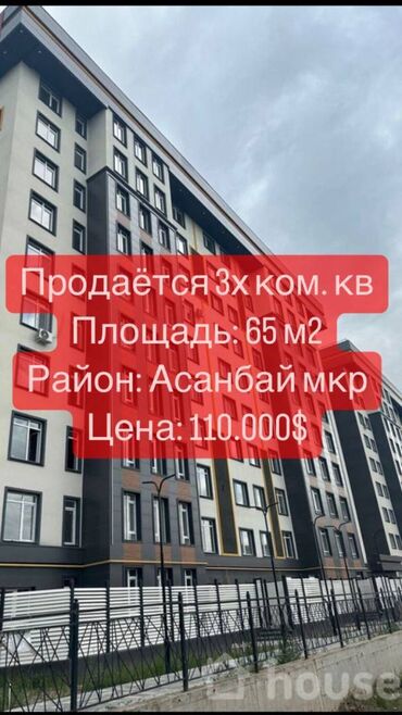 Продажа домов: 3 комнаты, 65 м², Элитка, 2 этаж