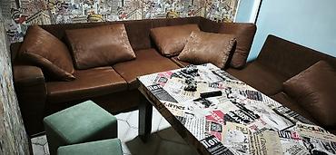 kafe ucun bar: 6 edet uqlavoy divan 4_5 edet divan. Pufik stol stul metbexe ayit her — 7