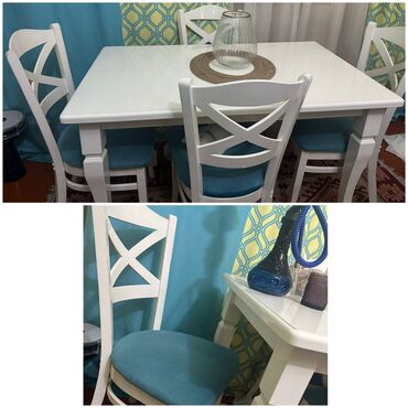 Комплекты столов и стульев: Для гостиной, Б/у, Прямоугольный стол, 4 стула